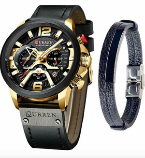 Watch Men's Chronograph Watches And Fashion Bracelet Set