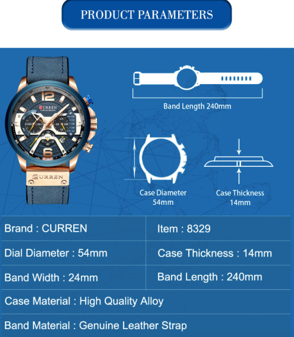 Watch Men's Chronograph Watches And Fashion Bracelet Set