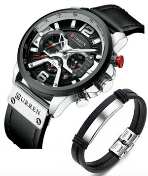 Watch Men's Chronograph Watches And Fashion Bracelet Set