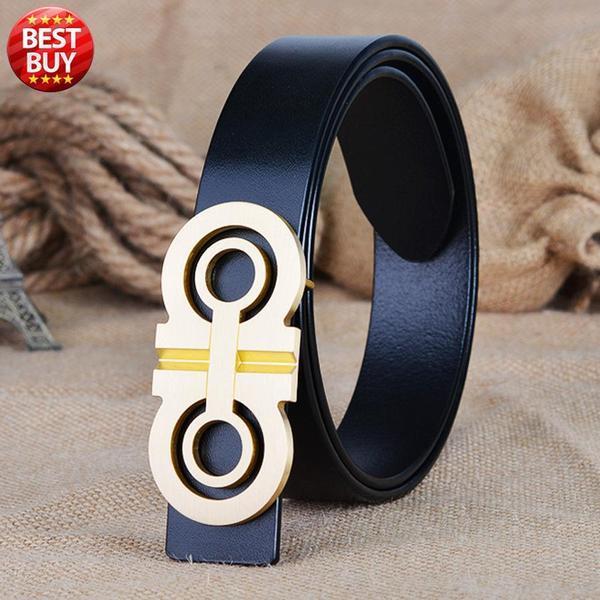 Big Solid Brass Horsebit Buckle Men Belt