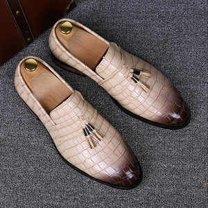 Croco Pattern Leather Shoes For Men