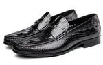 Croco Pattern Men Loafers Shoes With Small Pin Detail