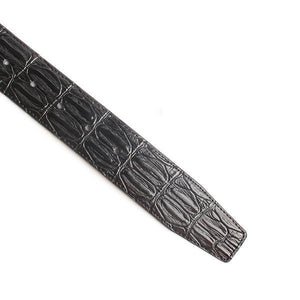 Crocodile Pattern Men Belts With Solid Brass H Buckle