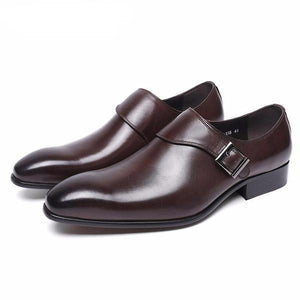 Dark Brown Unique Monk Strap Men Formal Shoes