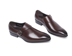 Dark Brown Unique Monk Strap Men Formal Shoes