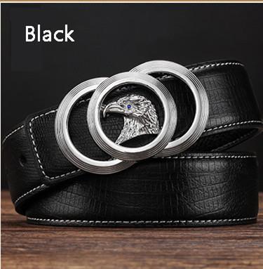 Eagle Head In Triple Ring Buckle Men Belt