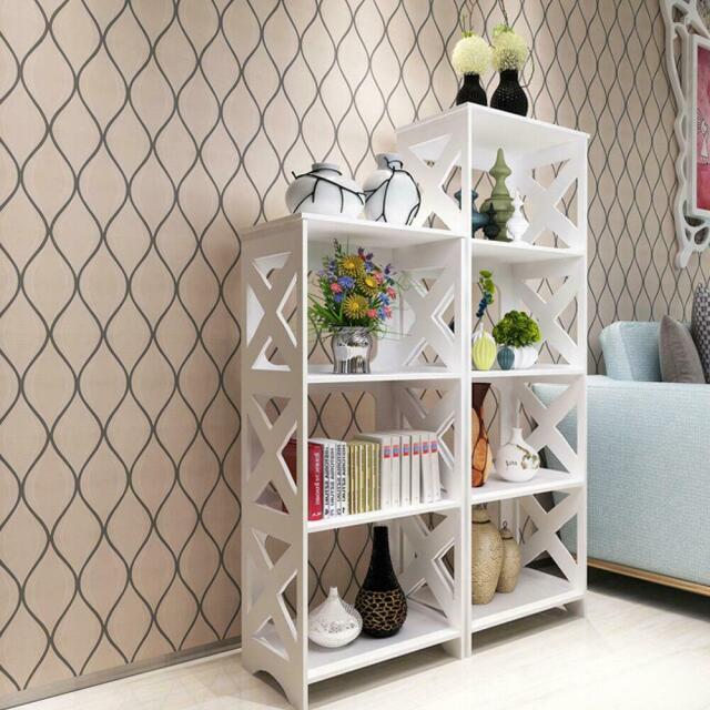 3 Tier Shelf Rack Storage Organizer Wood Bookshelf Display