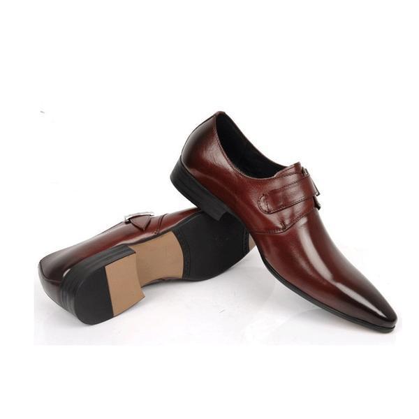 Italian Style Monk Strap Shoes With Big Buckle For Men