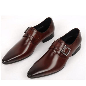 Italian Style Monk Strap Shoes With Big Buckle For Men