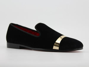 Men Loafers Shoes With Gold Leather Buckle