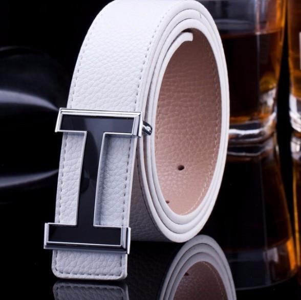 Mens H Style Buckle Faux Leather Belt Designer