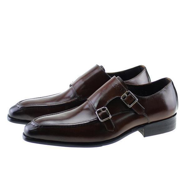 Pointed Toe Double Monk Strap Men Elegant Shoes