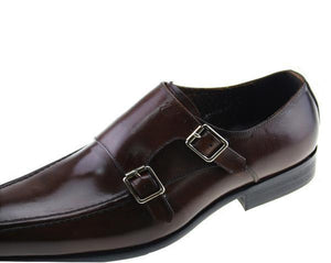 Pointed Toe Double Monk Strap Men Elegant Shoes