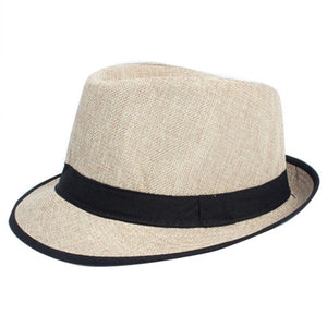 Dark Pattern Panama Trilby Fedora Canvas Straw Hat