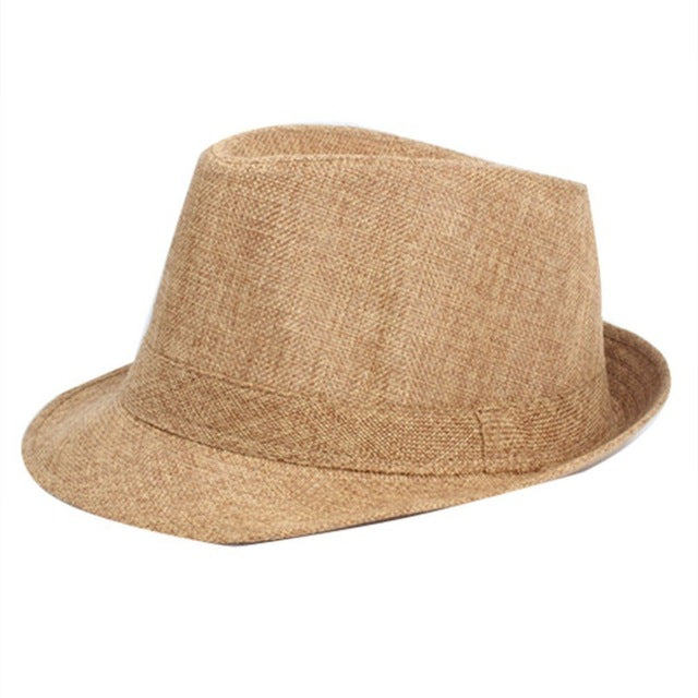 Dark Pattern Panama Trilby Fedora Canvas Straw Hat