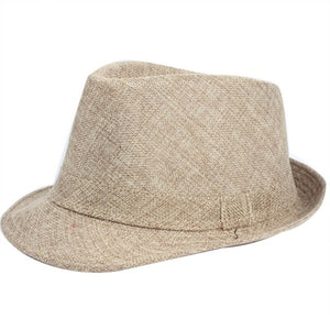 Dark Pattern Panama Trilby Fedora Canvas Straw Hat