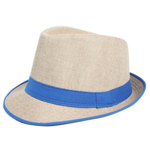 Dark Pattern Panama Trilby Fedora Canvas Straw Hat