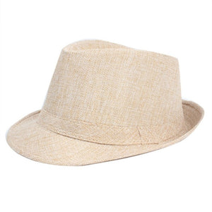 Dark Pattern Panama Trilby Fedora Canvas Straw Hat