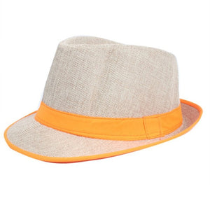 Dark Pattern Panama Trilby Fedora Canvas Straw Hat