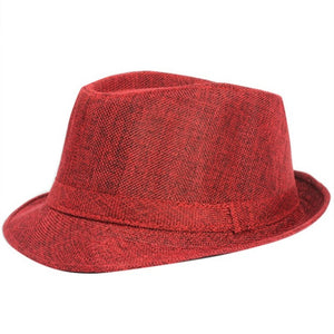 Dark Pattern Panama Trilby Fedora Canvas Straw Hat