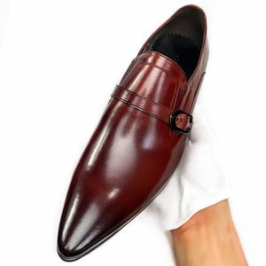 Elegant Vintage Style Men Loafers Shoes with Leather Strap and Buckle