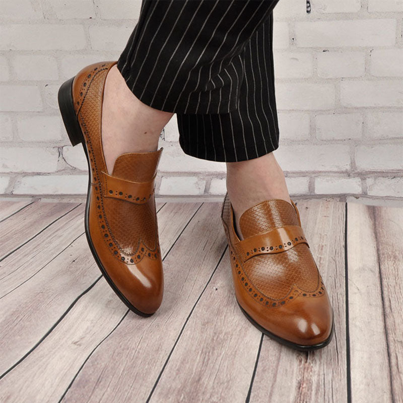 Wingtip Brogue Style Men Loafers Shoes