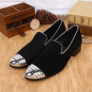 Silver Toe Men Loafers Shoes