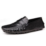 Simple And Elegant Croco Men Flat Loafers Driving Shoes