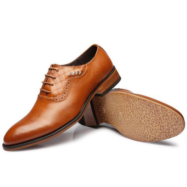 Simple Minimalist Style Pointed Toe Men Oxford Shoes