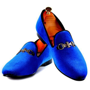 Tiny Cross Buckle Men Velvet Slip On Shoe