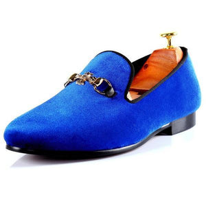 Tiny Cross Buckle Men Velvet Slip On Shoe